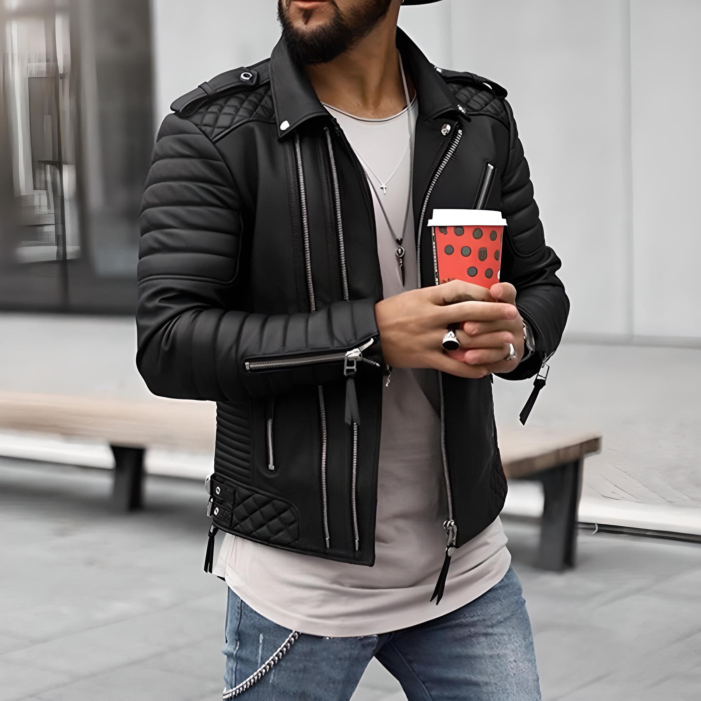 Ralph - Elegante e robusta giacca in pelle da uomo