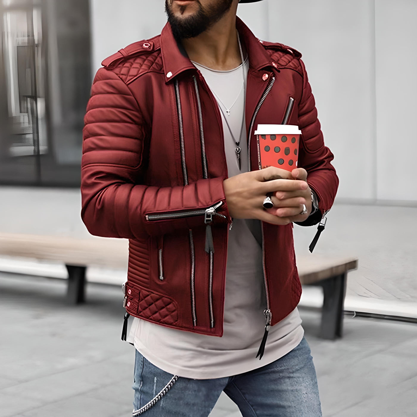 Ralph - Elegante e robusta giacca in pelle da uomo
