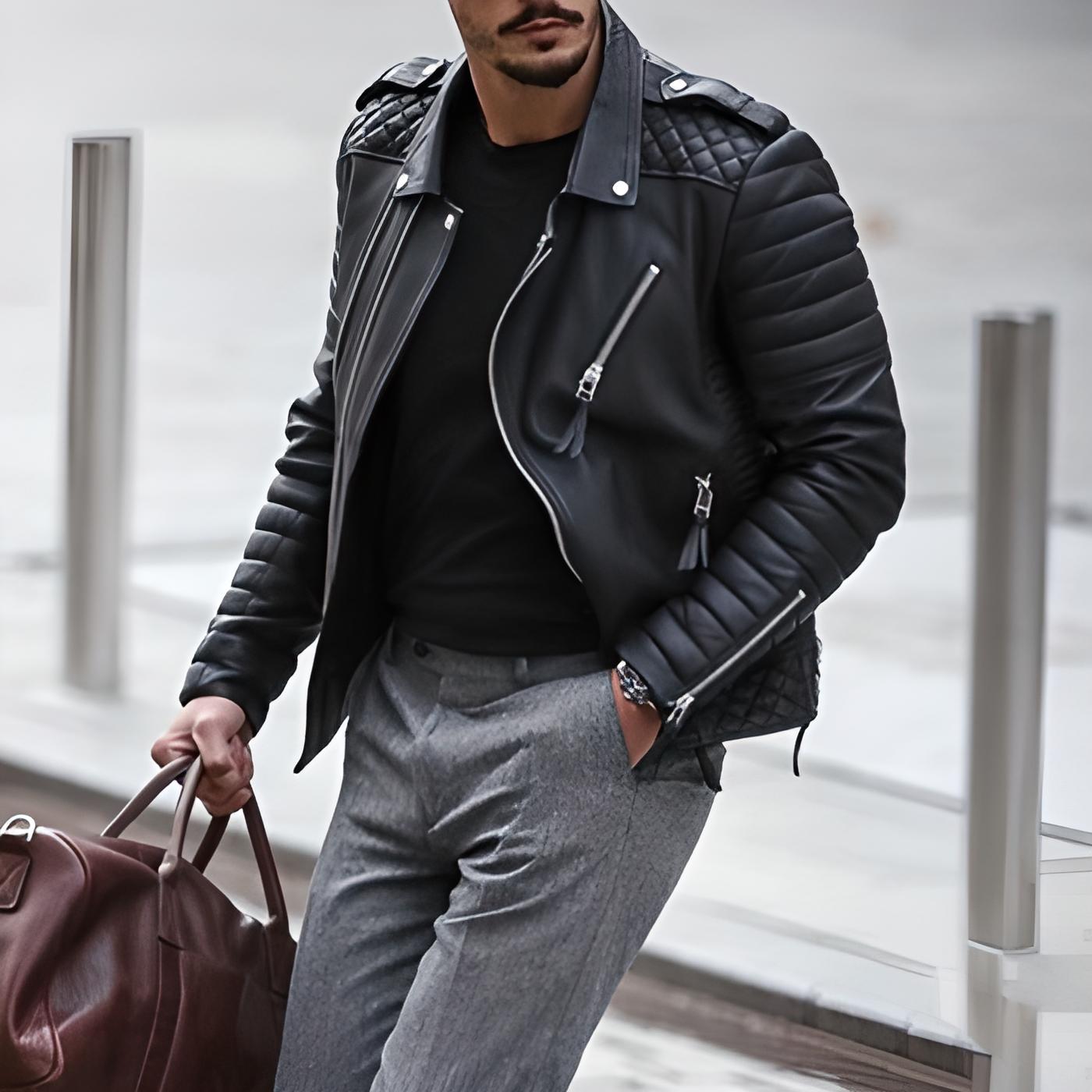 Ralph - Elegante e robusta giacca in pelle da uomo